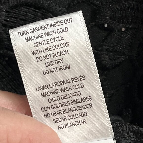 Robbie Bee Dress Womens M Black Lace Overlay Lined Midi Metallic Event Cocktail - Picture 7 of 13